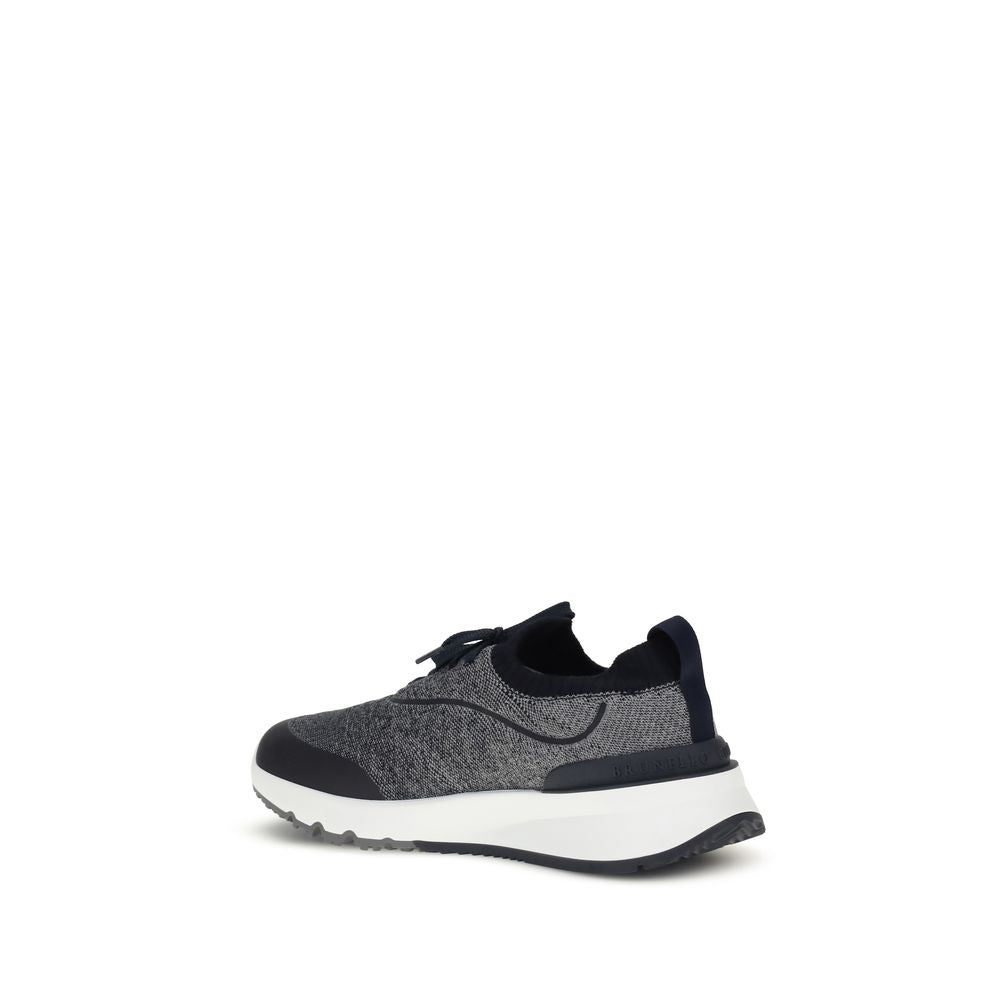 Brunello Cucinelli UPPER 100% Cotton sneakers in gray — view 3
