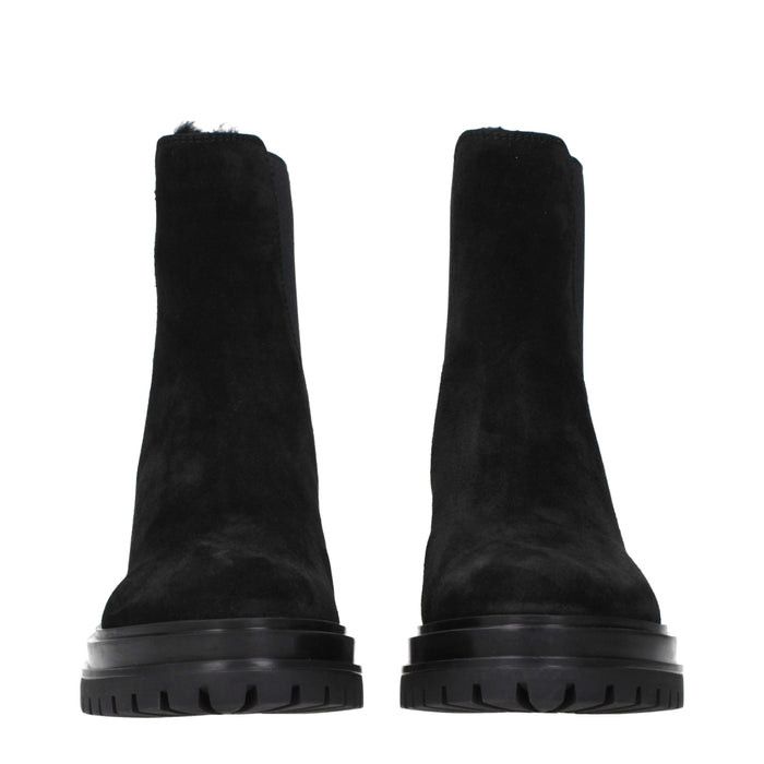 Black Leather Ankle Boots