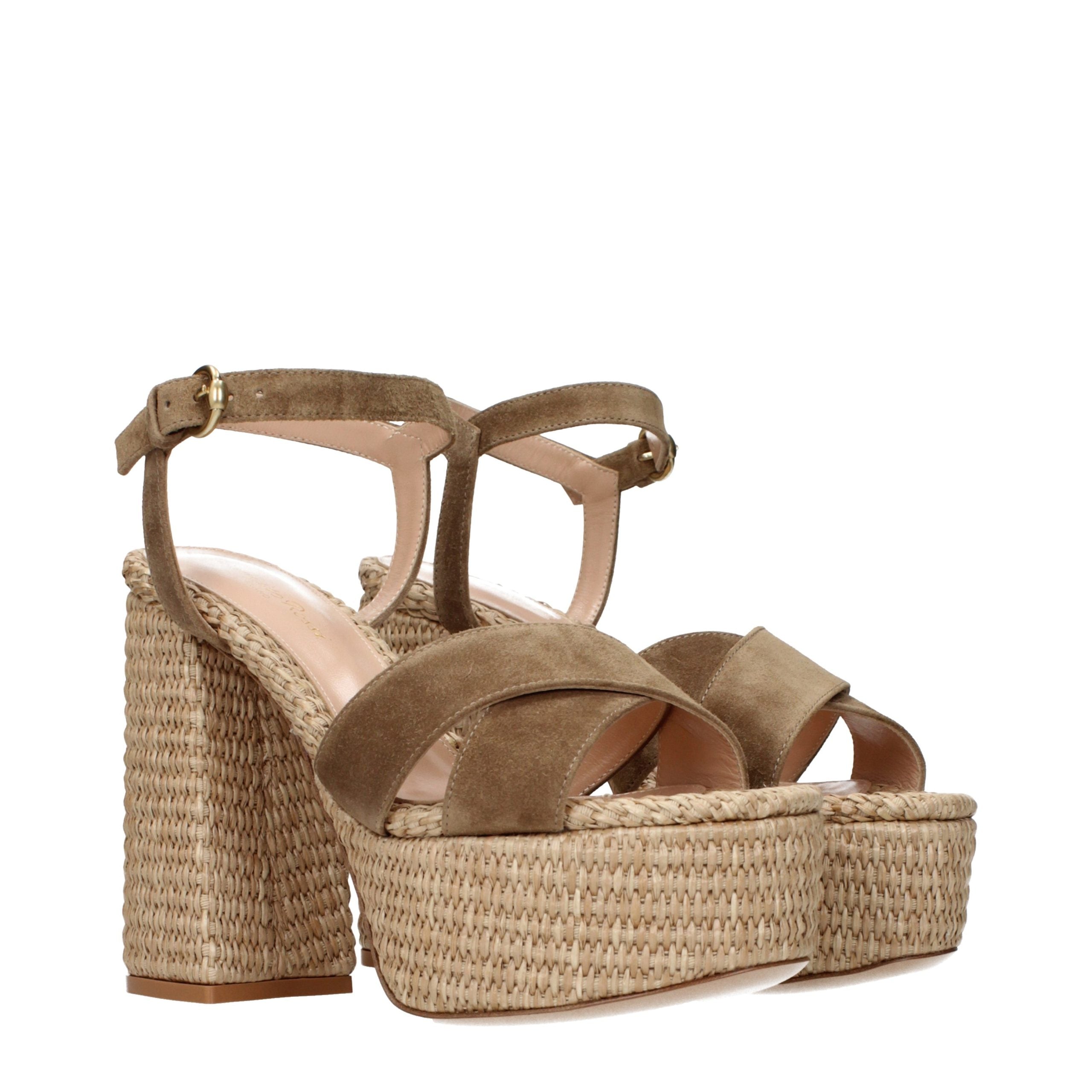 Gianvito Rossi Suede platform sandal in brown — view 2