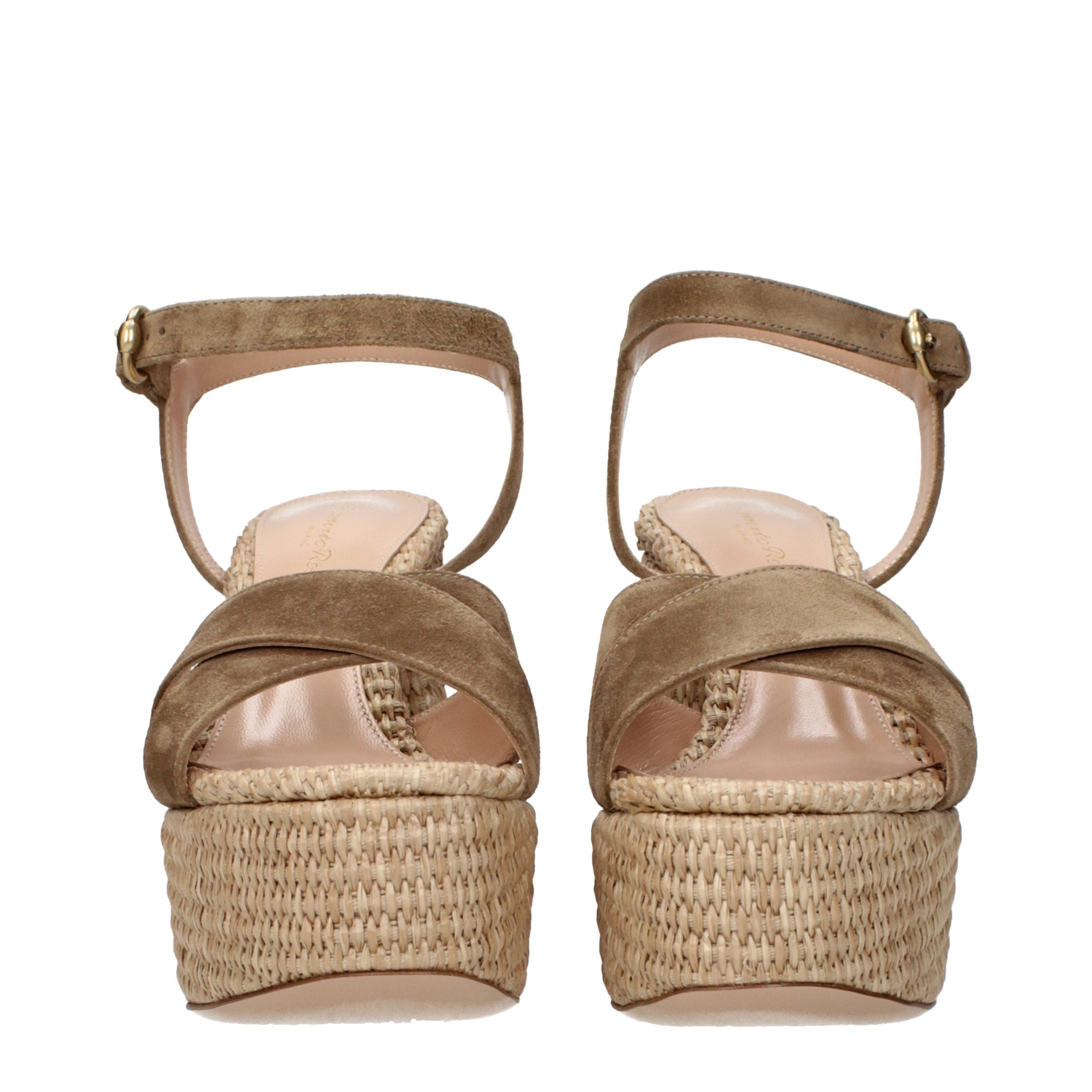 Gianvito Rossi Suede platform sandal in brown — view 3