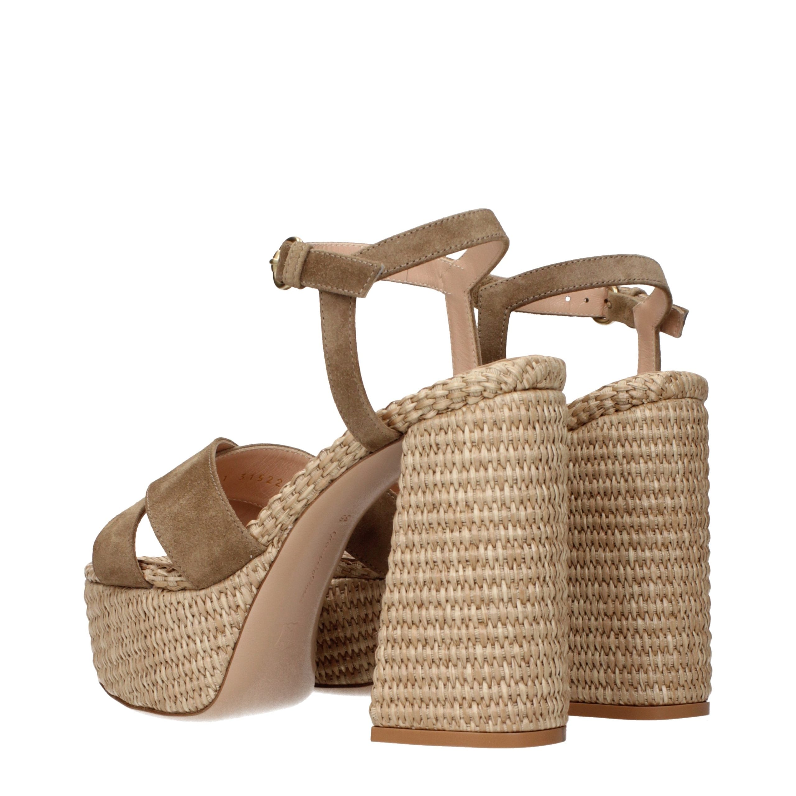 Gianvito Rossi Suede platform sandal in brown — view 4