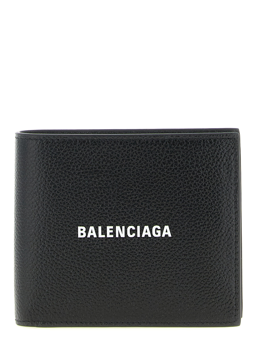 Balenciaga 100% calfskin leather wallet in black