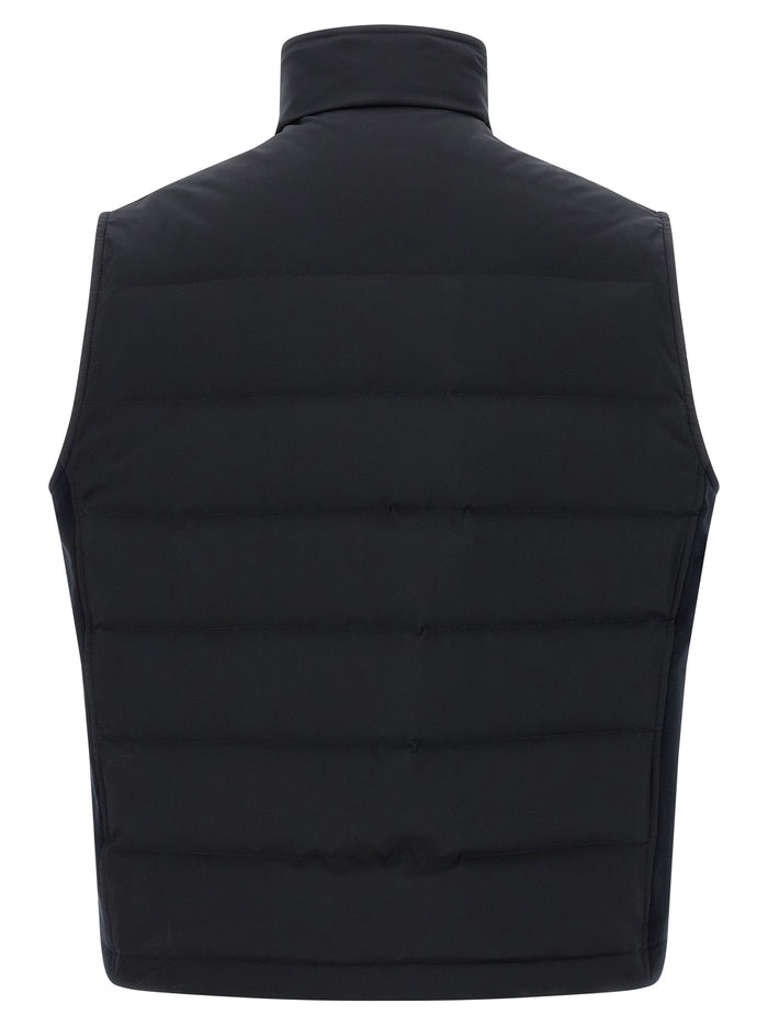 Brioni 100% polyester (shell); wool and cashmere blend (side inserts); goose down (fill) vest in black — view 2