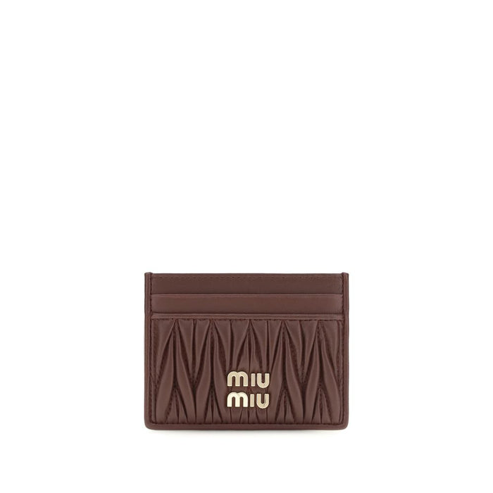 Miu Miu 100% Lamb Ovis Aries card case in brown