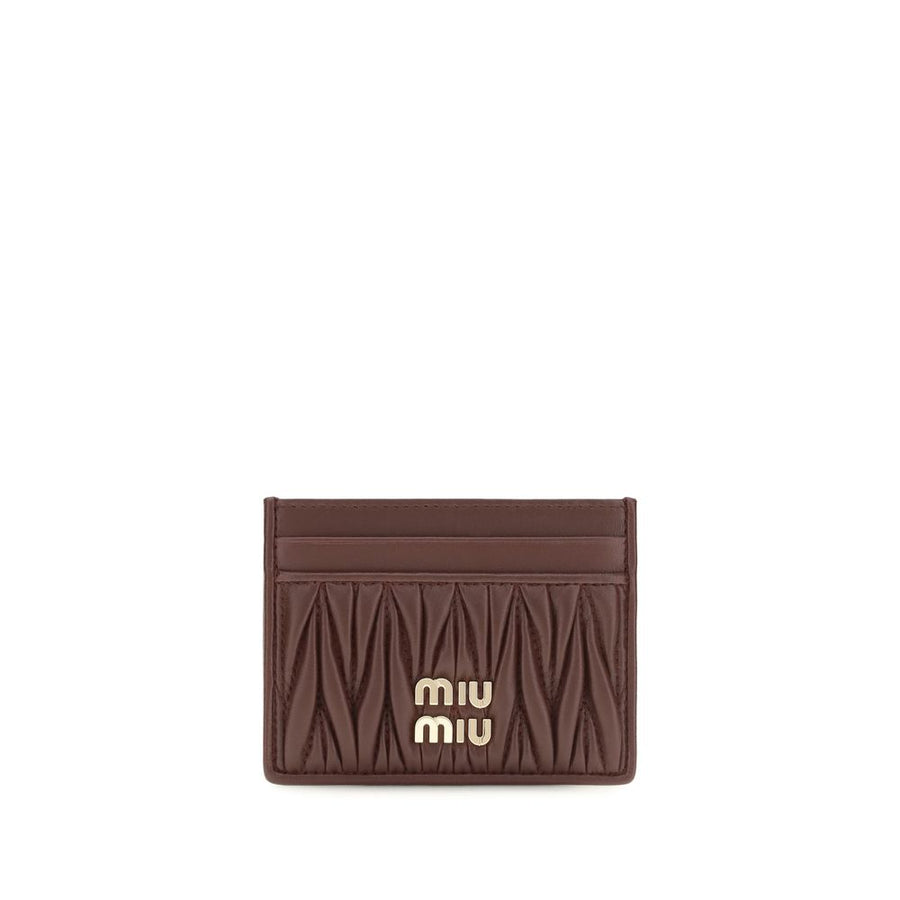 Miu Miu 100% Lamb Ovis Aries card case in brown