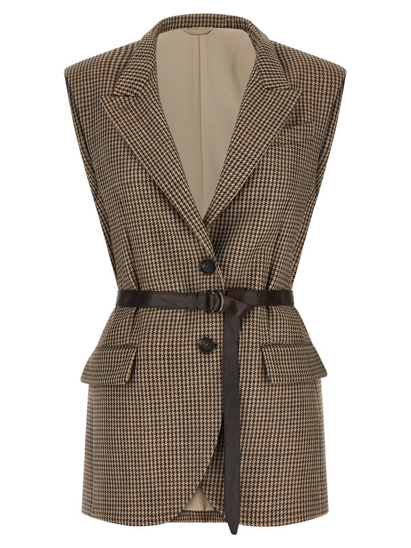 Brunello Cucinelli 95% virgin wool vest in beige