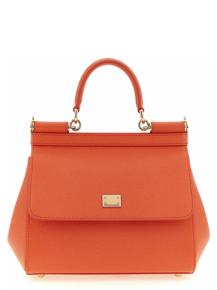 Orange Calfskin Handbag Bag