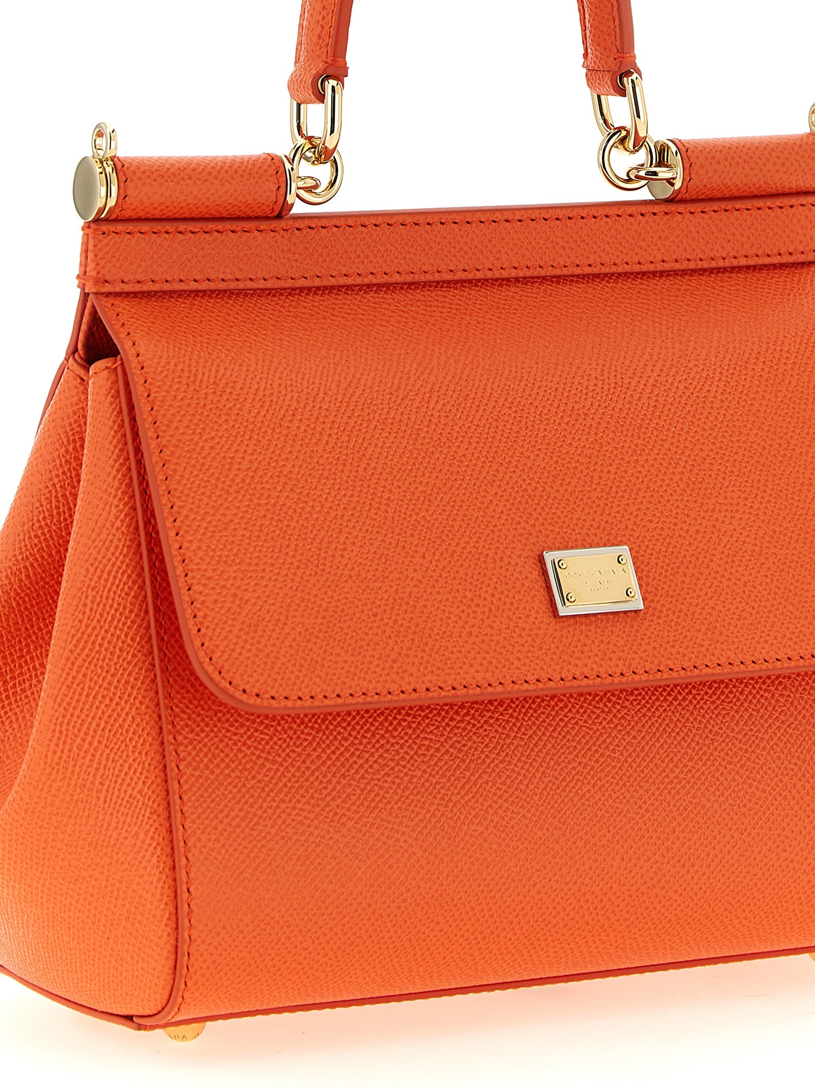 Orange Calfskin Handbag Bag