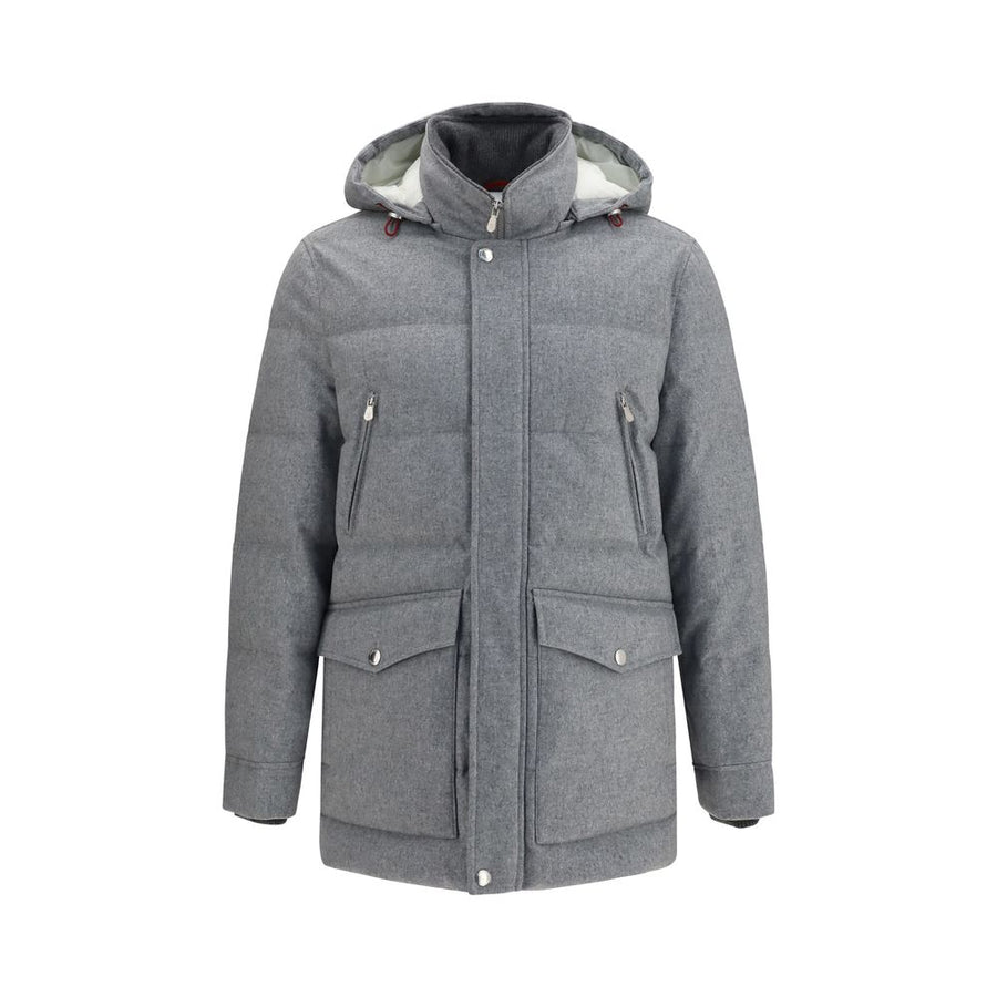 Brunello Cucinelli Outer: 100% Kashmir/Capra Hircus; Inner: 100% Duck Down down jacket in gray