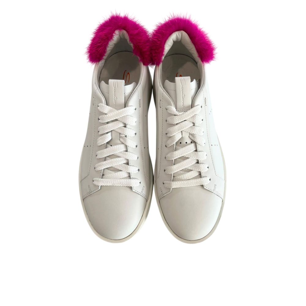 Santoni 100% Leather sneakers in white — view 3