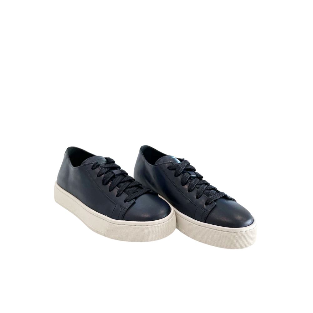 Santoni 100% Leather sneaker in blue — view 2