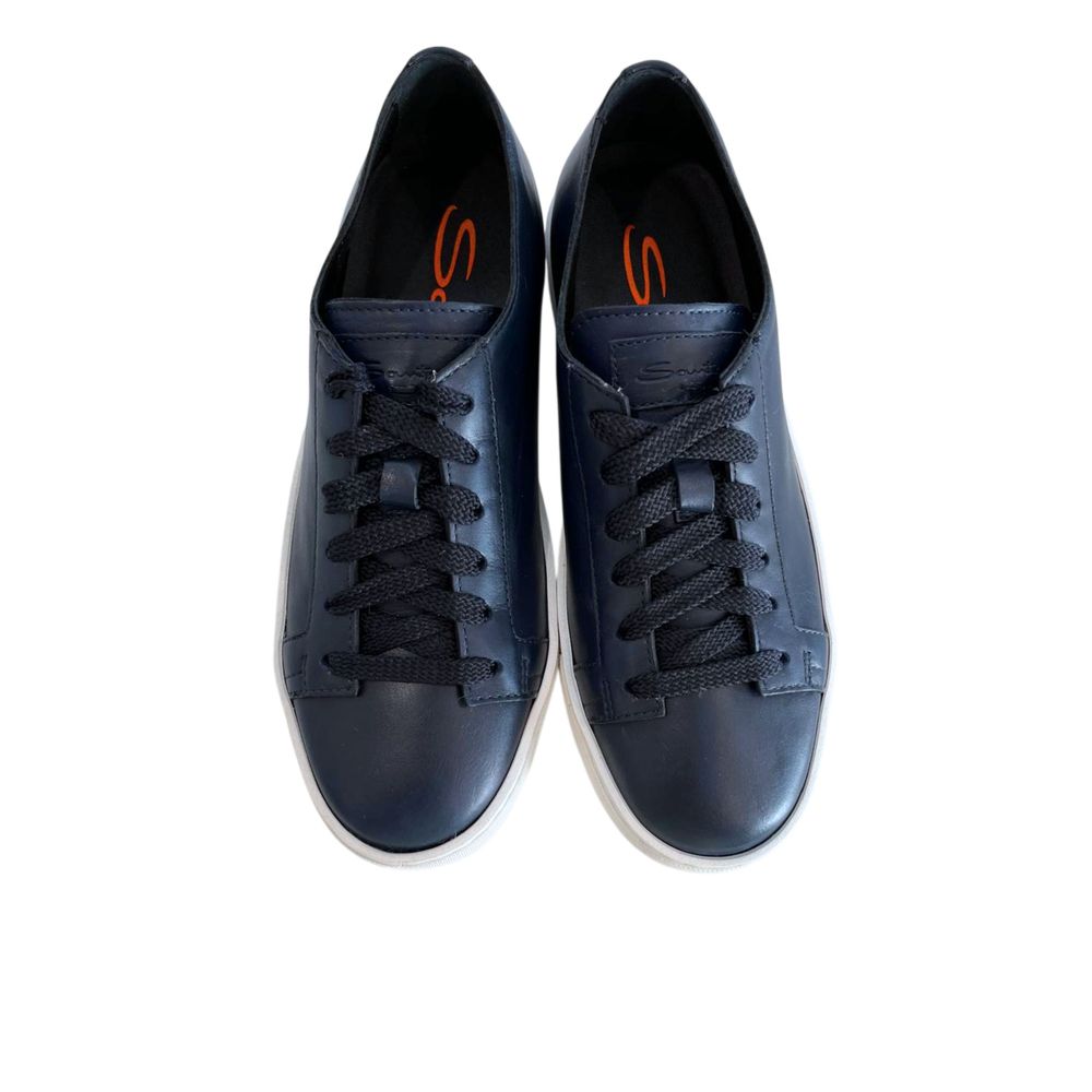 Santoni 100% Leather sneaker in blue — view 3