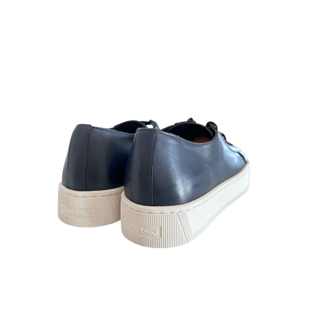 Santoni 100% Leather sneaker in blue — view 4