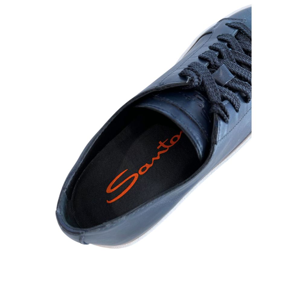Santoni 100% Leather sneaker in blue — view 5