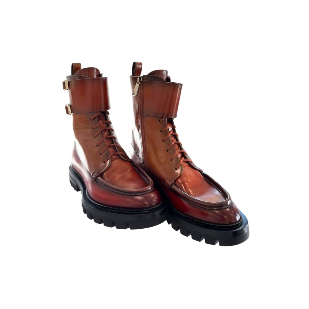 Santoni 100% Leather (upper) boot in red — view 2