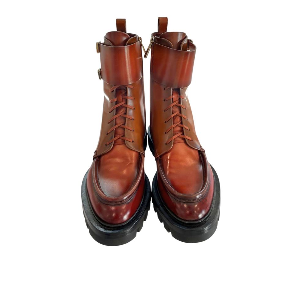 Santoni 100% Leather (upper) boot in red — view 3