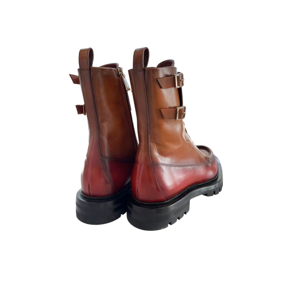 Santoni 100% Leather (upper) boot in red — view 4