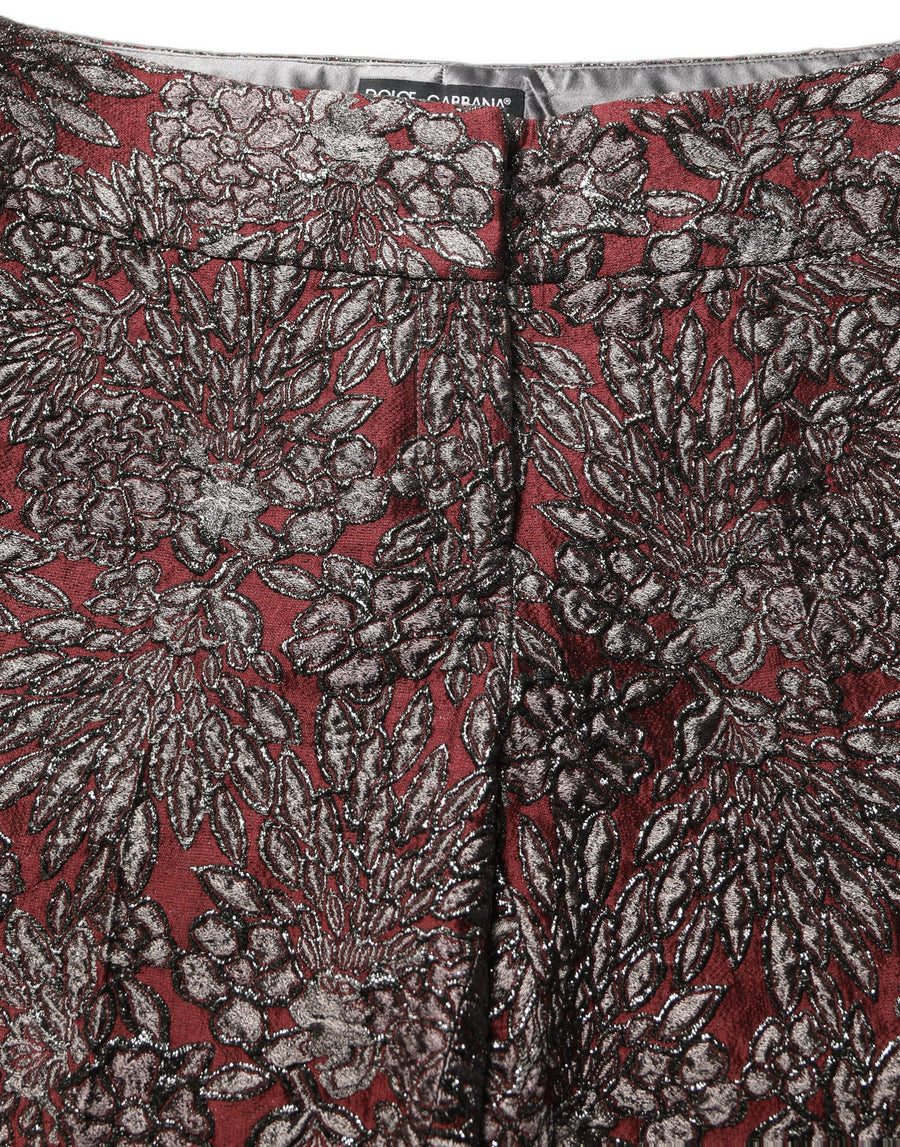 Dolce & Gabbana 51% Acetate 24% Polyester 13% Silk 12% Nylon; Lining: 93% Silk 7% Elastane trousers in burgundy