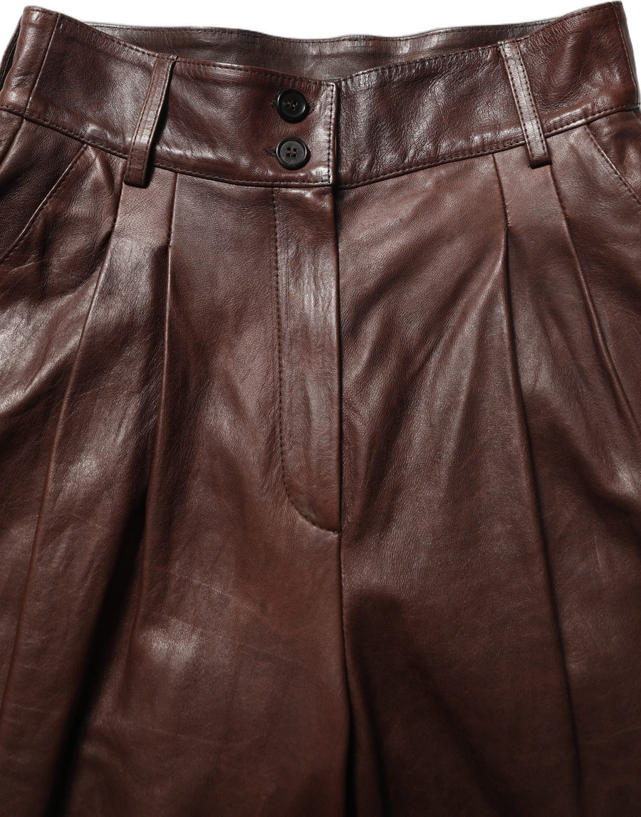 Dolce & Gabbana 100% Lamb Leather trousers in brown