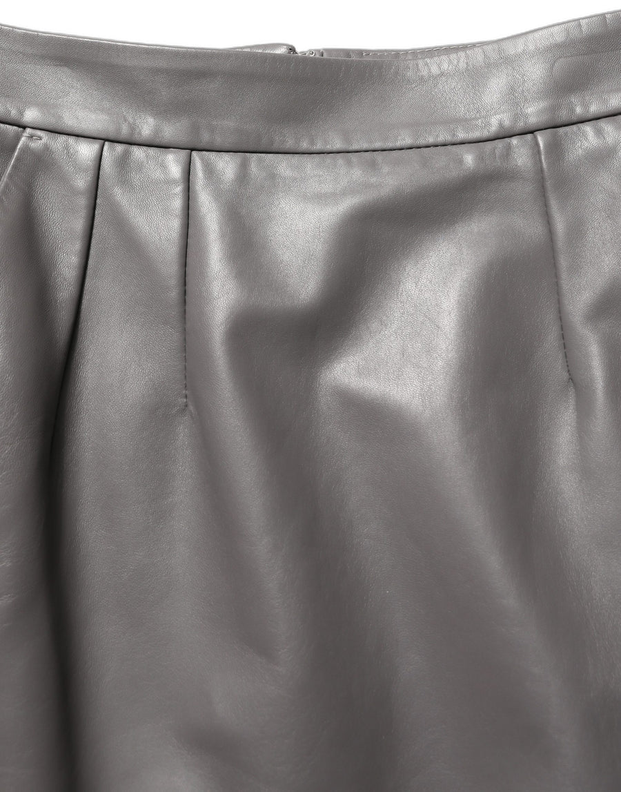 Dolce & Gabbana 70% Lamb Leather skirt in gray