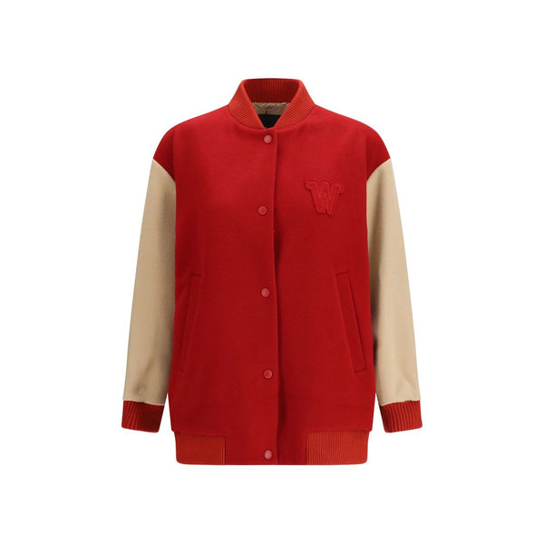 Max Mara 90% Fleece Wool Ovis Aries bomber in red