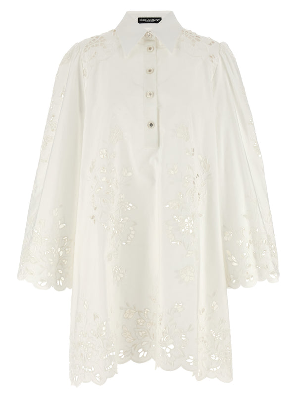 Dolce & Gabbana 95% cotton shirt dress in white