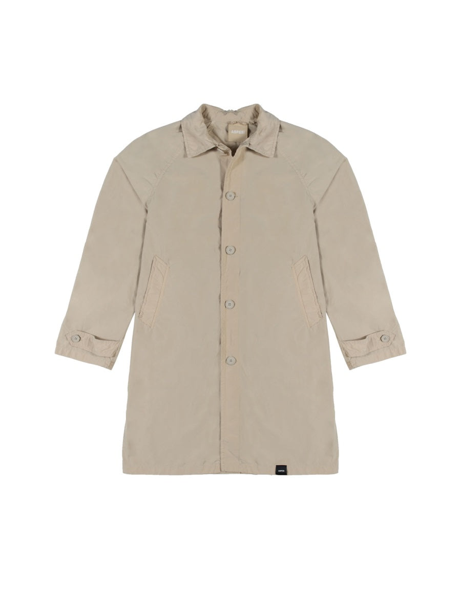 Trench Coat Beige Polyester & Raincoats