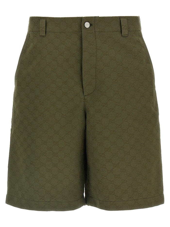 Gucci 100% Cotton bermuda shorts in green