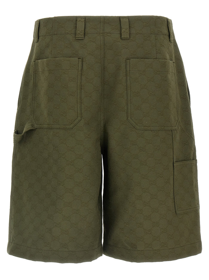 Gucci 100% Cotton bermuda shorts in green — view 2