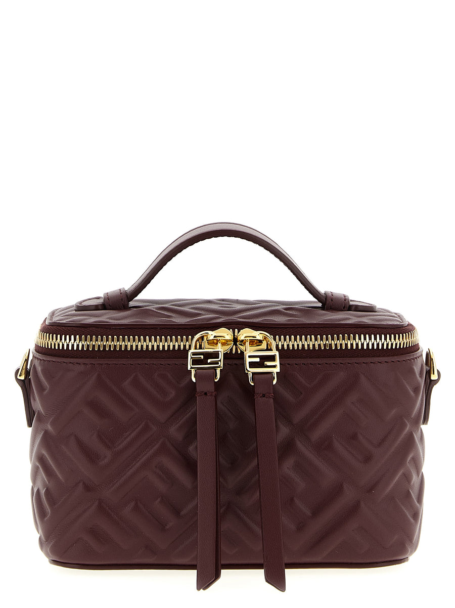Fendi 100% Lamb Leather top handle bag in burgundy