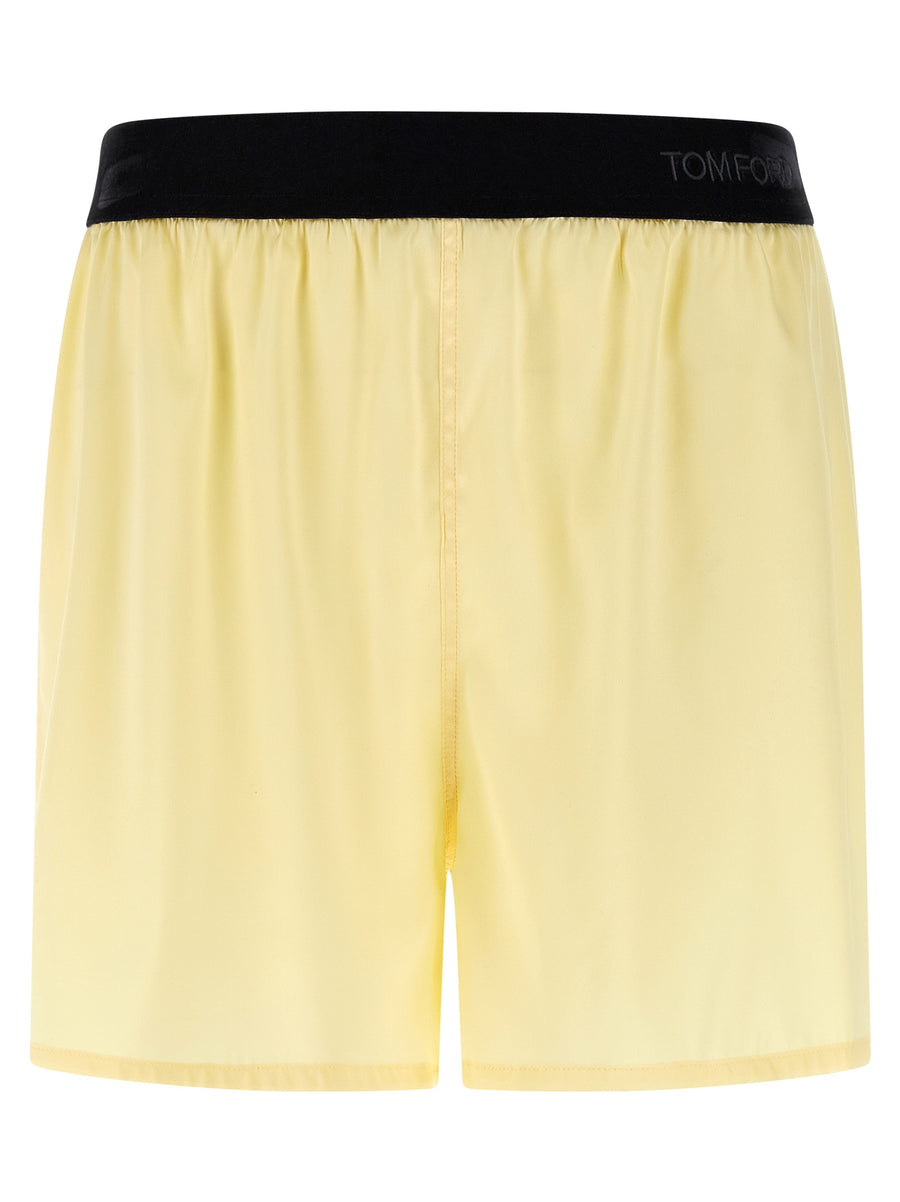 Tom Ford 94% silk bermuda shorts in yellow