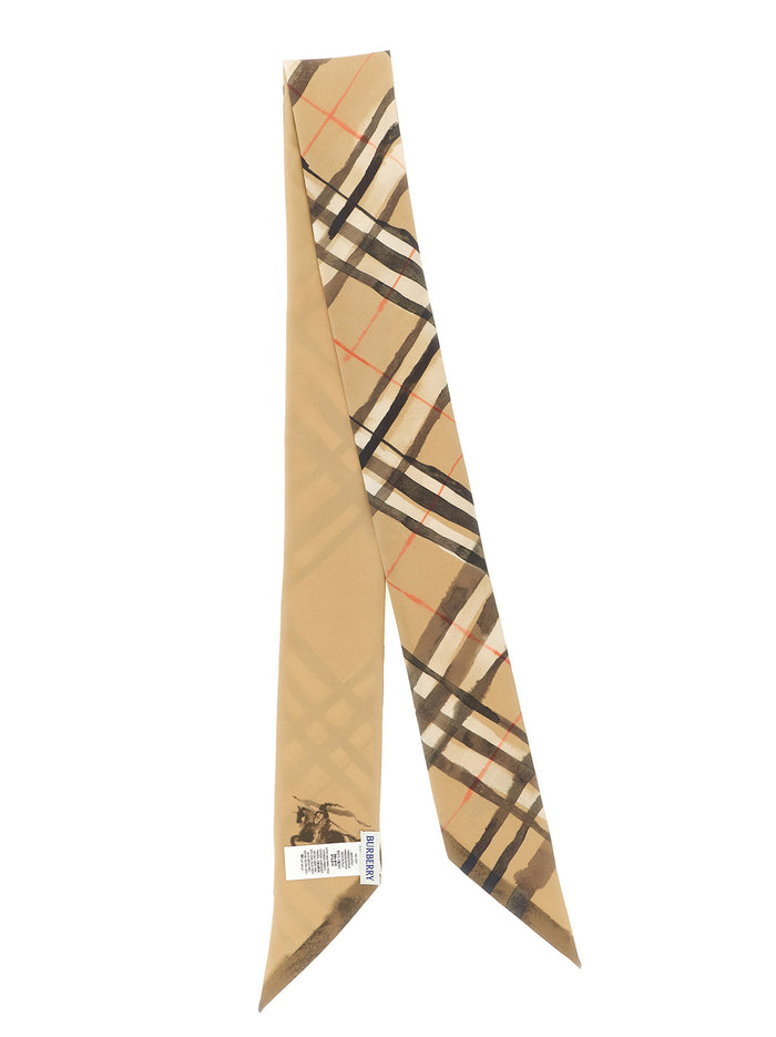 Burberry 100% mulberry silk scarf in beige — view 2