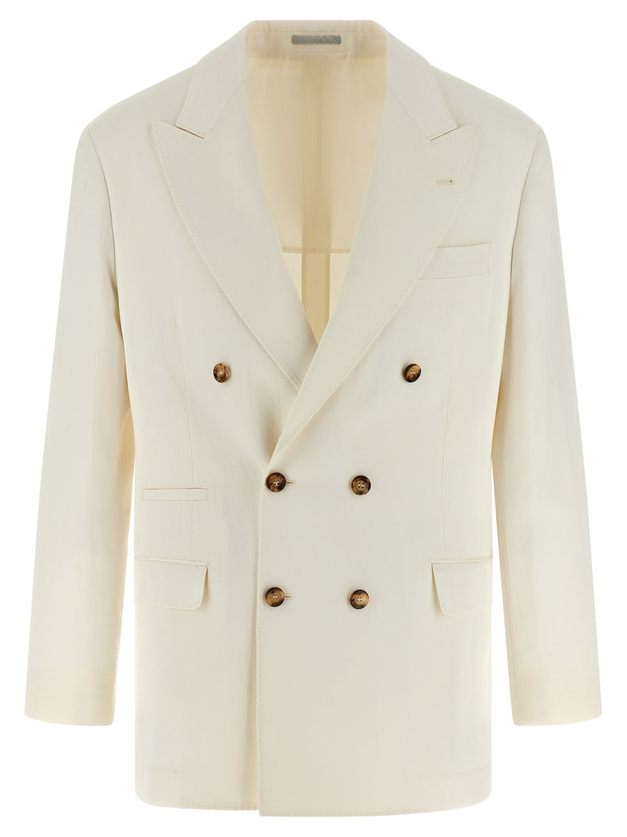 Brunello Cucinelli 62% silk blazer in white