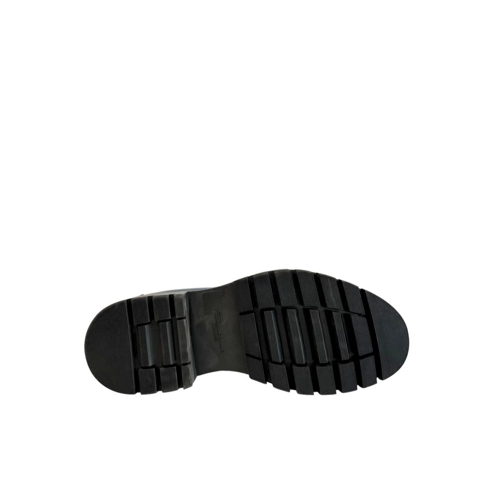 Santoni 100% leather loafer in black — view 5