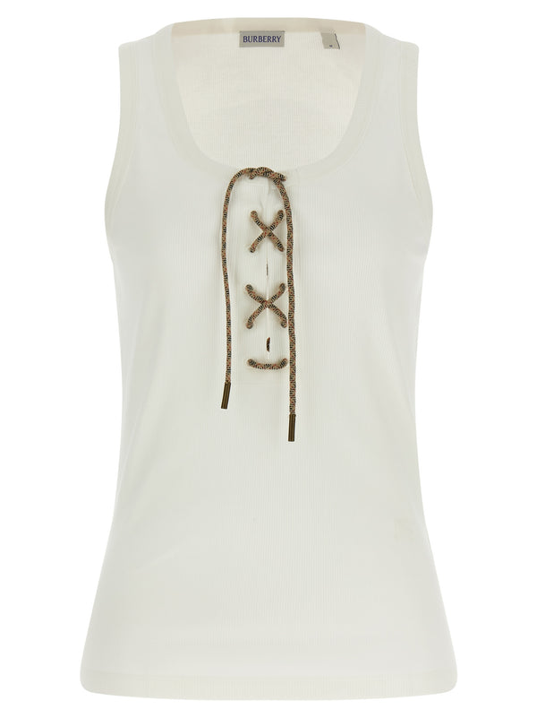 Burberry 95% cotton tank top in white