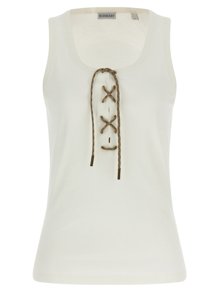 Burberry 95% cotton tank top in white