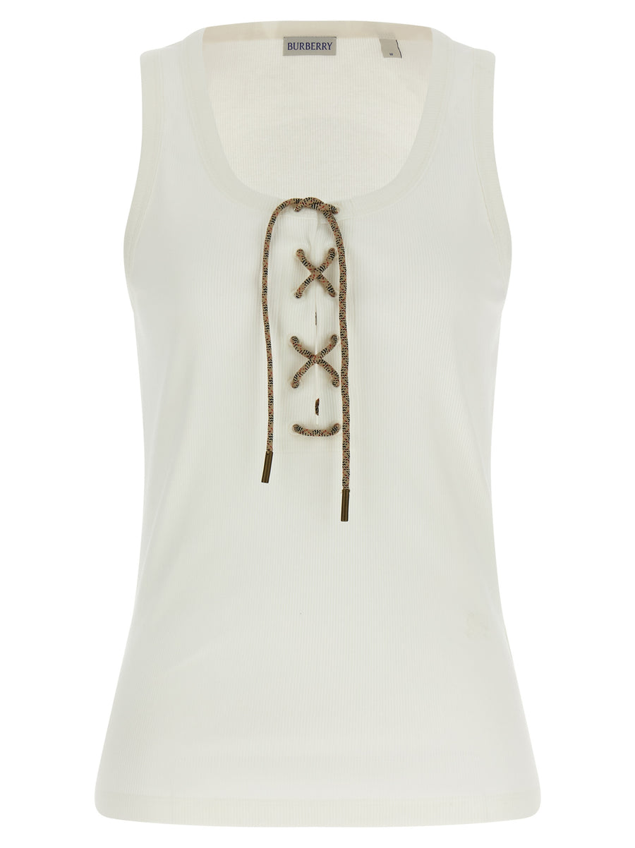 Burberry 95% cotton tank top in white