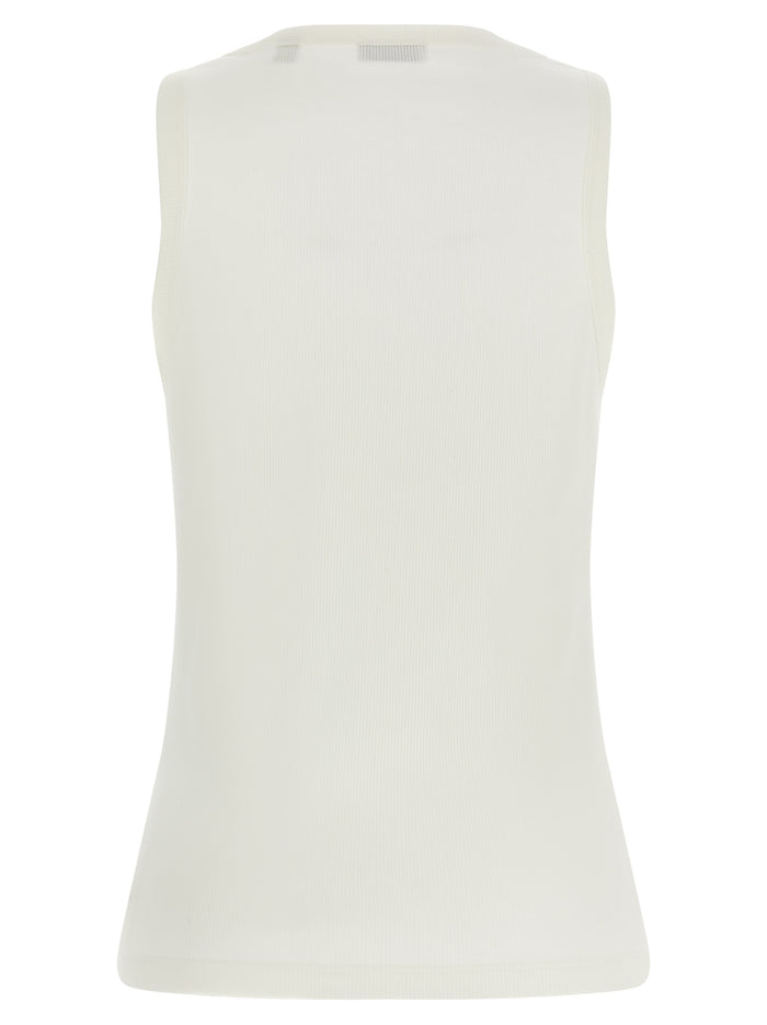 Burberry 95% cotton tank top in white — view 2
