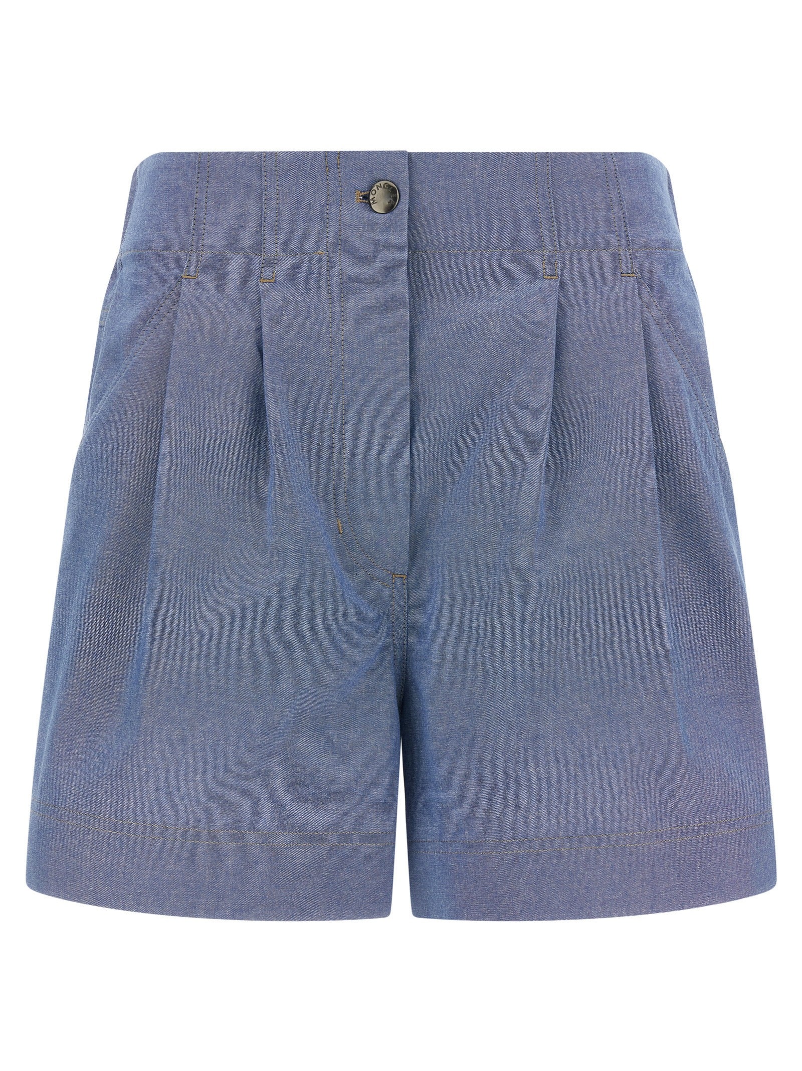 Moncler Grenoble 100% Cotton bermuda shorts in blue