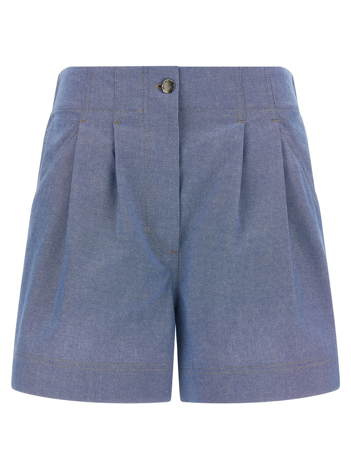 Moncler Grenoble 100% Cotton bermuda shorts in blue