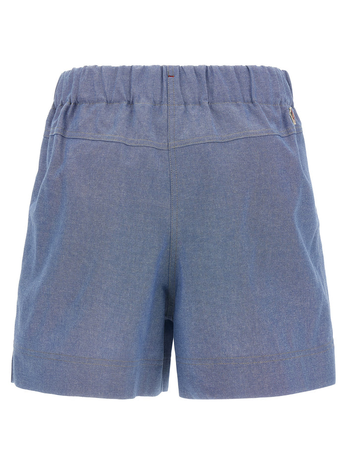Moncler Grenoble 100% Cotton bermuda shorts in blue — view 2