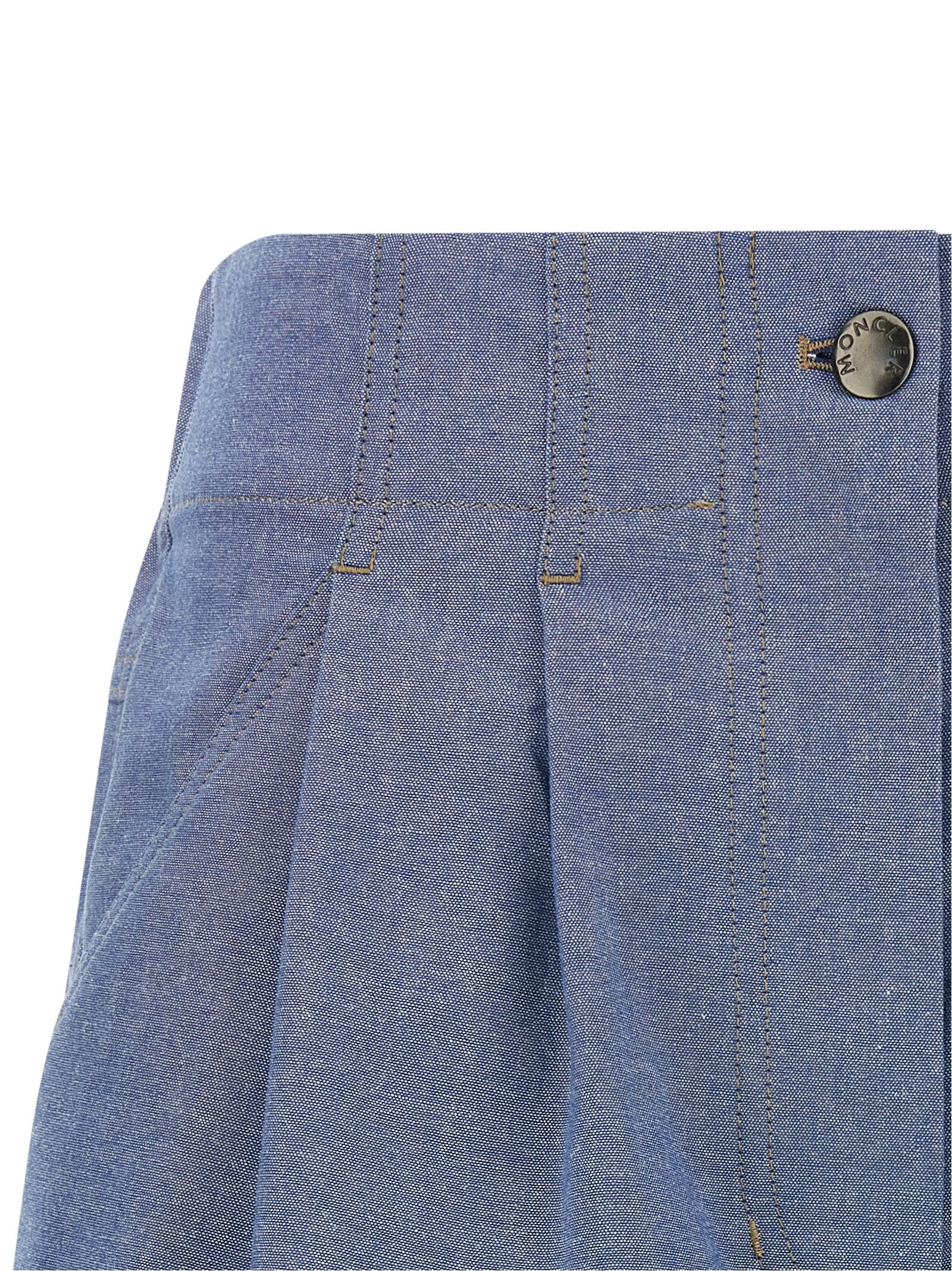 Moncler Grenoble 100% Cotton bermuda shorts in blue — view 3