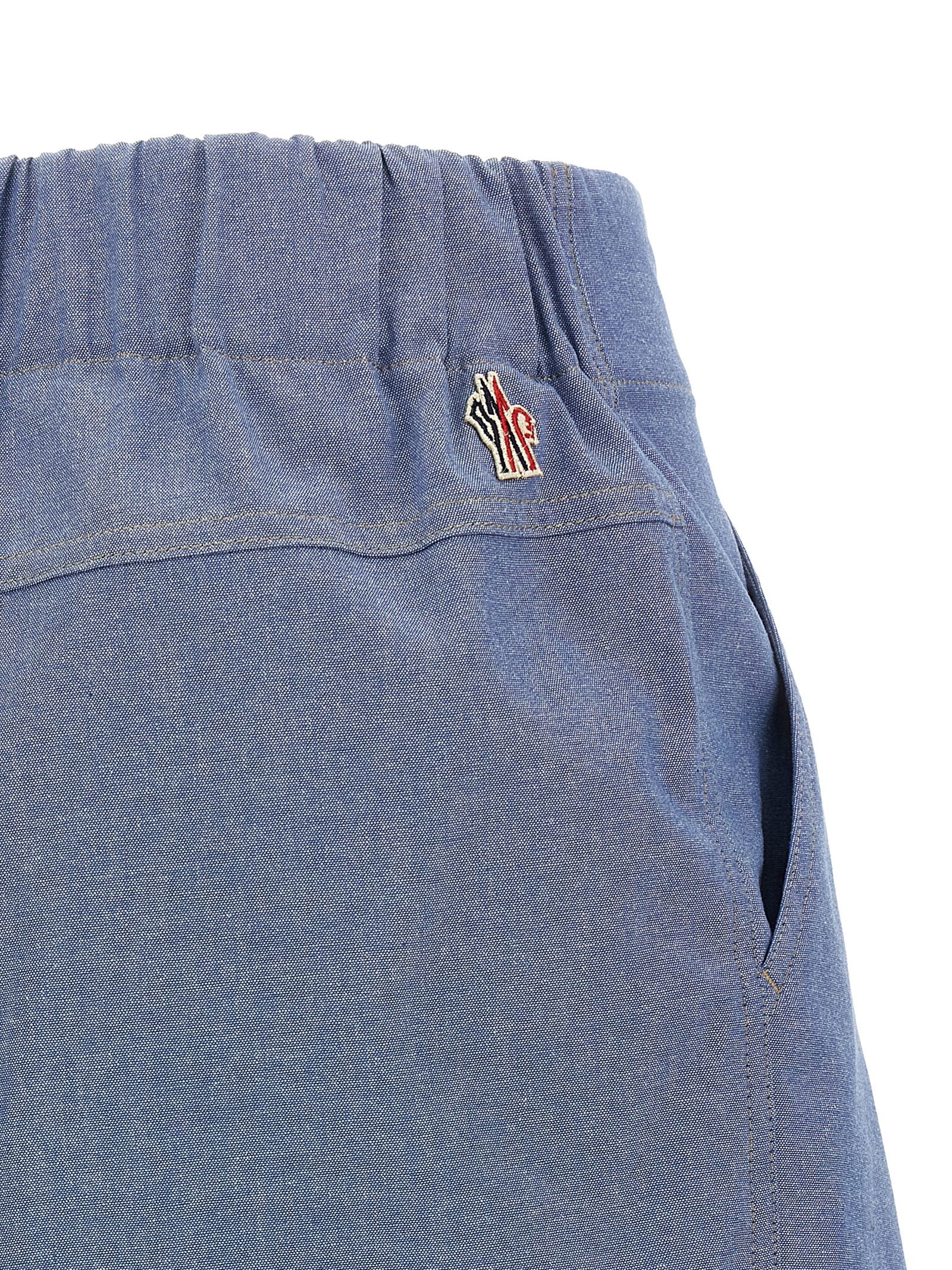 Moncler Grenoble 100% Cotton bermuda shorts in blue — view 4