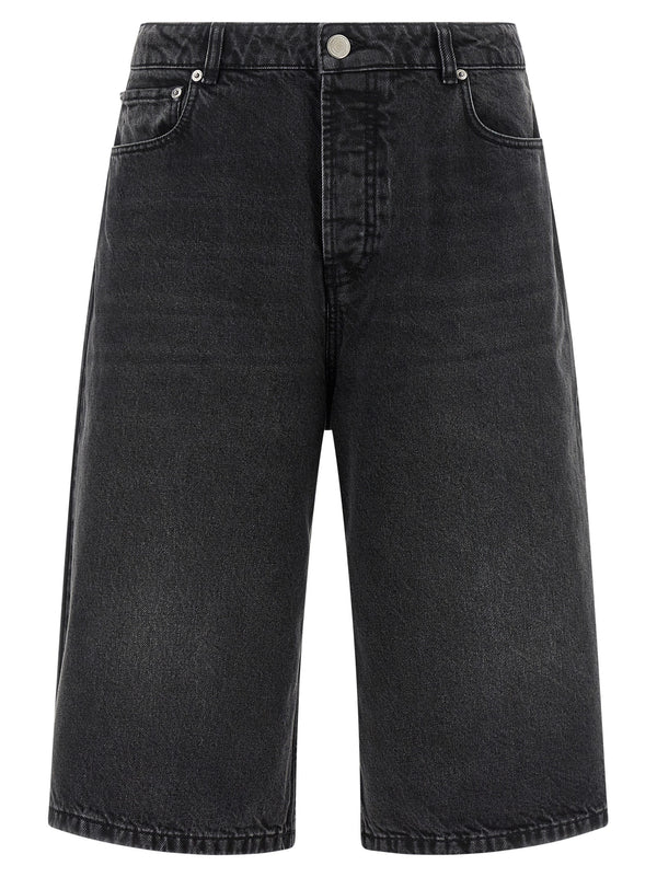 AMI Paris 100% cotton bermuda shorts in black