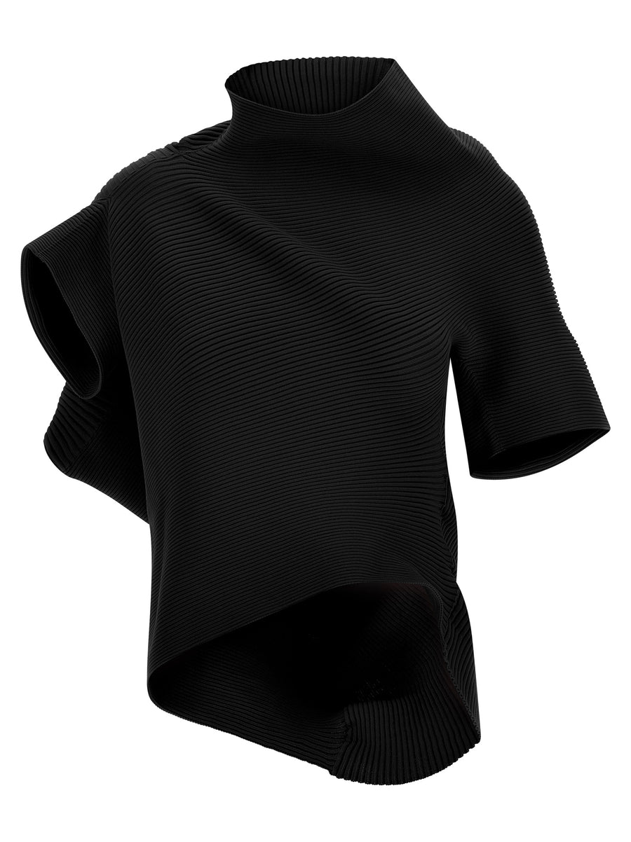 Issey Miyake 100% Polyester top in black