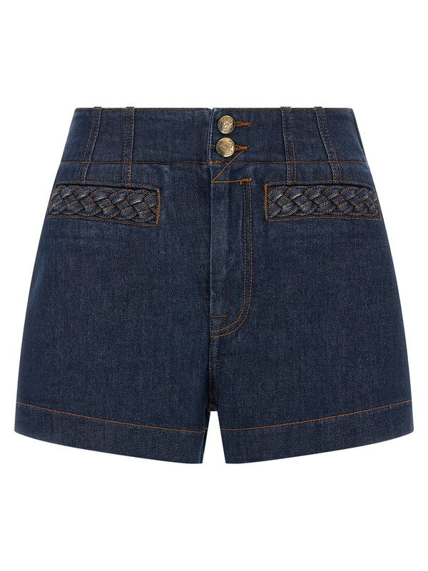 Zimmermann 82% cotton bermuda shorts in blue