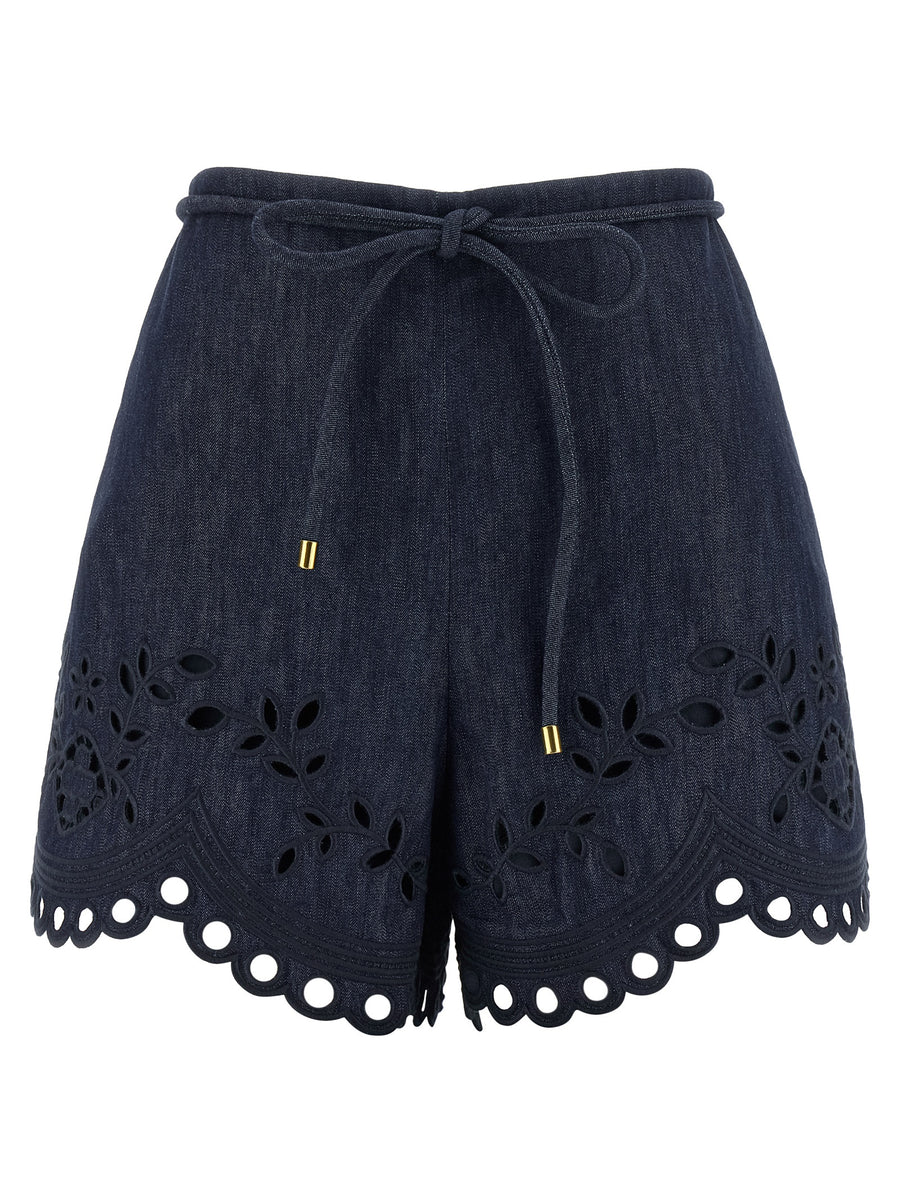 Zimmermann 100% Cotton bermuda shorts in navy