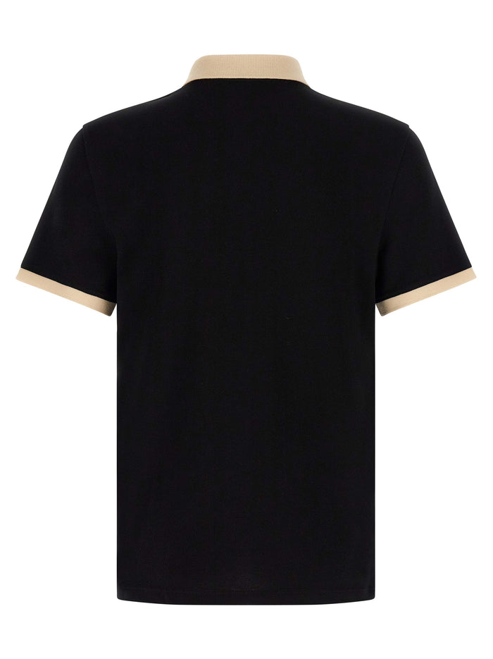 Valentino Garavani 100% cotton polo shirt in black — view 2