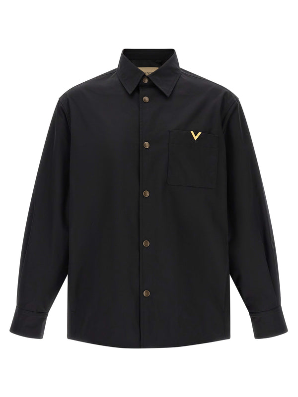 Valentino Garavani 64% polyester overshirt in black