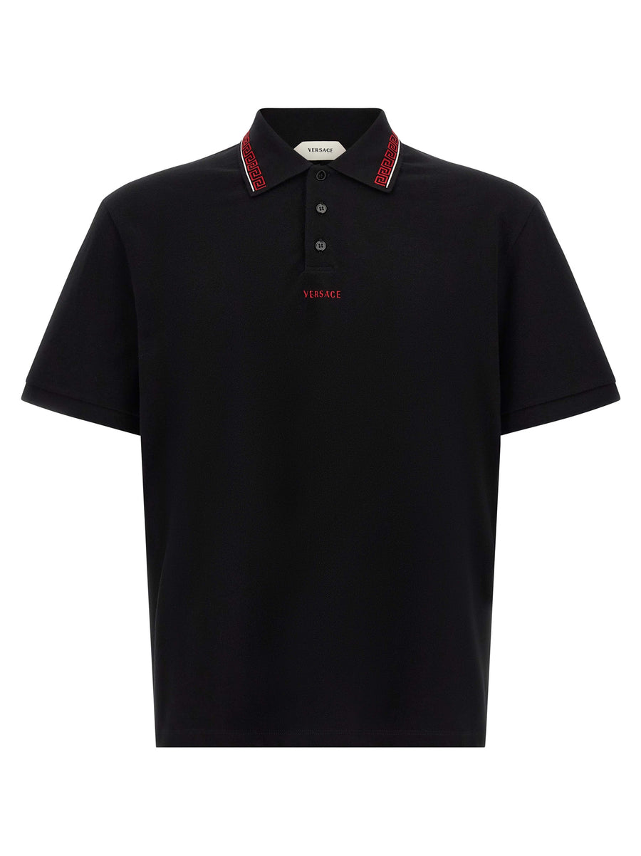 Versace 100% Cotton polo shirt in black